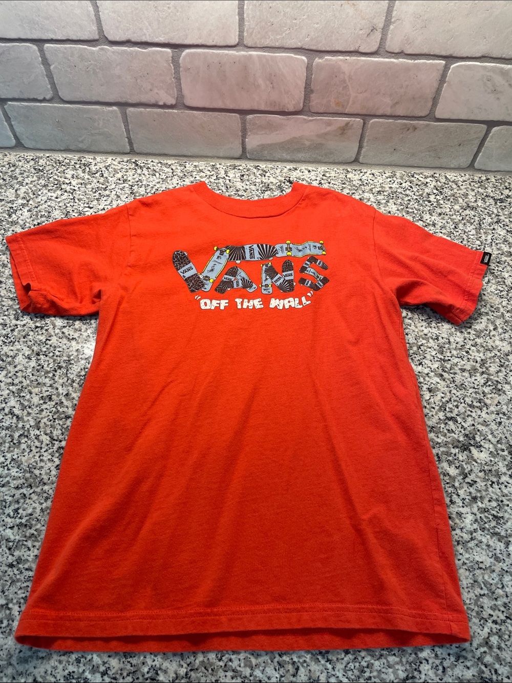 Vans Kids Bright Orange 'Off The Wall' Graphic Tee